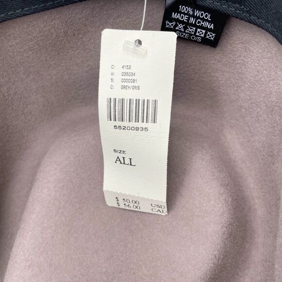 NWT Anthropologie Taupe Wool Fedora Hat Grosgrain Band Wide Brim One Size Womens main image 7